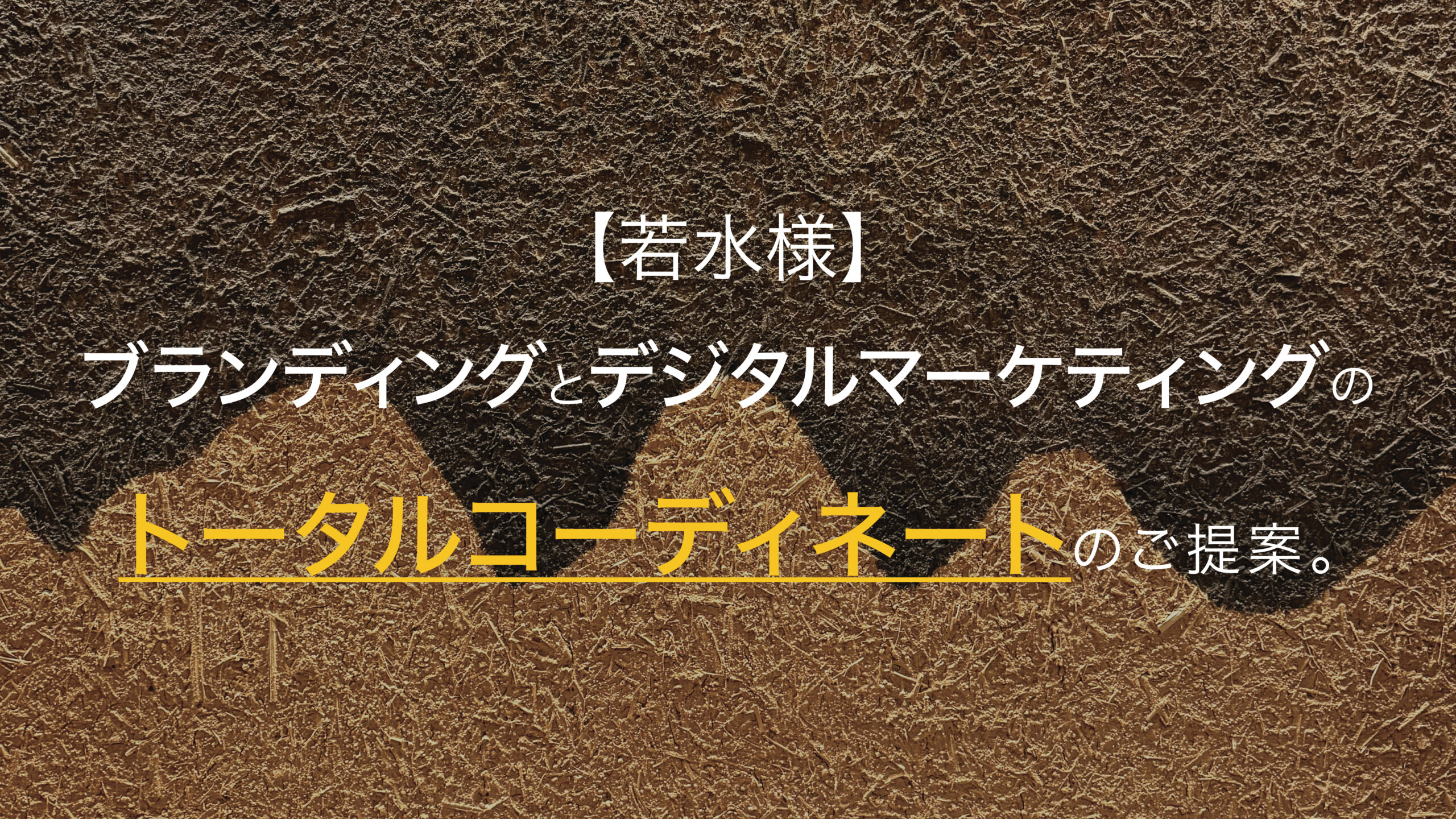 【若水様】ブランディングとデジタルマーケティングのトータルコーディネートのご提案。